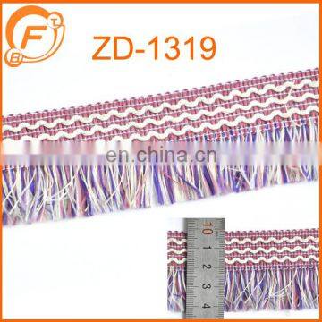 2016 purple color fringe tape for garment