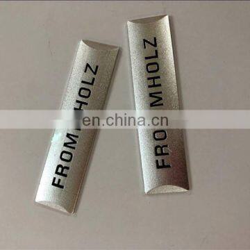 Quality Anodizing aluminum silver engraved logo plate