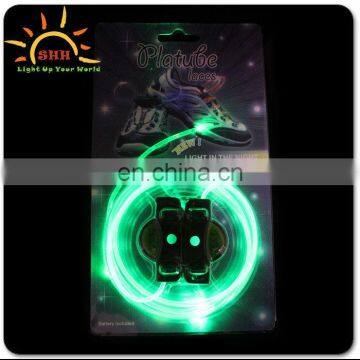 Luminescent LED flashing EL neon shoelace