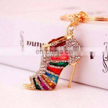 Bag Charms Accessory High Heel Shoe Rhinestone Keychain photo-2