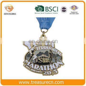 Customized triathlon / soccer sport medal engraved / embossed zinc die cast medals and trophies