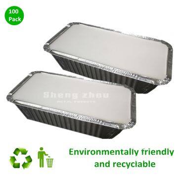 [100 Pack] Aluminum Pans for Toaster Oven with Lids (800 ML), Aluminum Foil Pans Disposable, Aluminum Pans for BBQ, Parties, Aluminum Roasting Pans Disposable