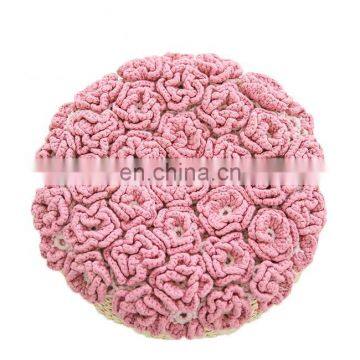 Yarncrafts Handmade Pink Rosette Japanese Cushion Rustic Chic Washable Wholesale Price