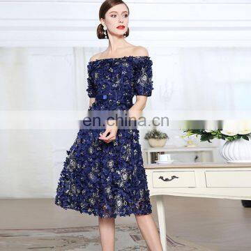LAITE D2145 High Quality Women Sequin Embroidery One-shoulder Casual Dress Evening Birthday Dress for Women photo-4