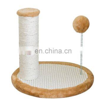 Jinan Round Pole Sisal Carpet Wood Customized Cat Tree Bed Condo House With Playing Ball Toy Scratch