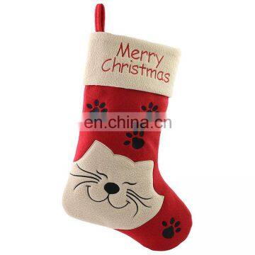 Cat Felt Christmas Stockings Embroidered Christmas Stockings christmas stocking designs