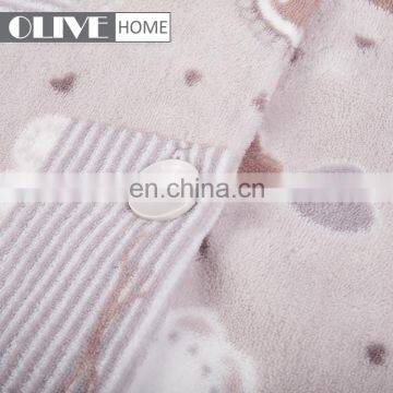 2018 Super Soft Spring Personalized Duplex Printed Coral Fleece Bathrobe With Button photo-6