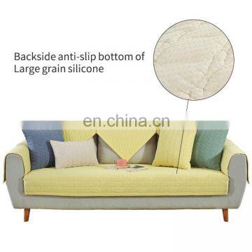 Wholesale Custom 100% Cotton Simple Style Fabrics Striped Non-slip Sofa Cover photo-7