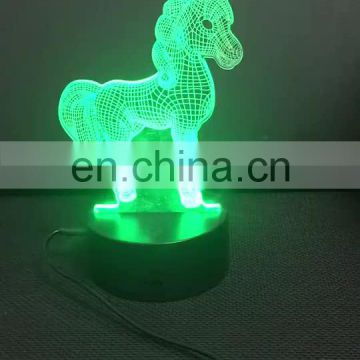 Valentines Day Gift Acrylic 3d Lamp Love 7 color change Touch Light Fancy Led Desk Lamp