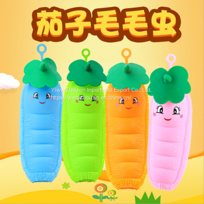 Eggplant caterpillar extrusion vent toy