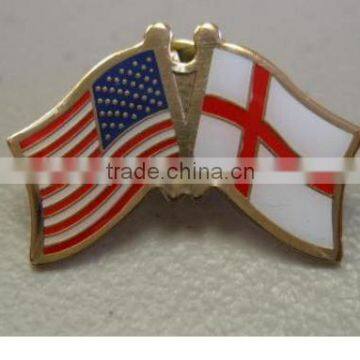 Custom design high quality cloisonne hard enamel filled USA England St George Cross World Flag Lapel Pin