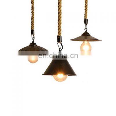 Industrial Rope Lamp Vintage Pendant Lights Loft Decor Hanging Lamp Led Retro Light Fixtures