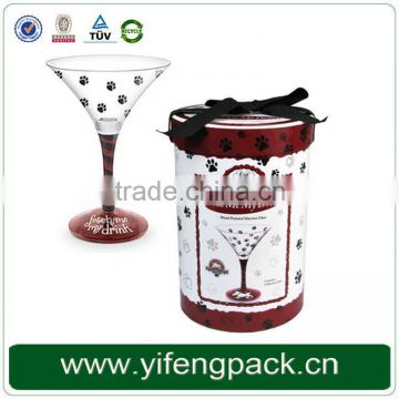 elegant round tube custom wine glass packing box