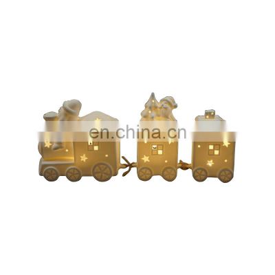 2020 novelty light up ceramic porcelain christmas displays products tree train set ornament