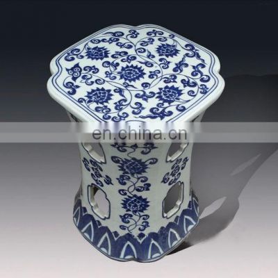 Antique chinese hand painted ceramic garden seat stool for indoor and outdoor