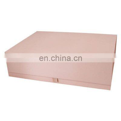 Custom large rose gold magnetic snap shut front gift box