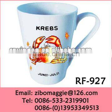 12oz V Shape Wholesale Zibo Made Porcelain Cup for Designers Porcelain Espresso Cup