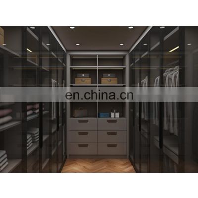 Modern Glass Sliding Door Custom Wardrobe Sliding Door Walk In Closet For Bedroom Furniture Set