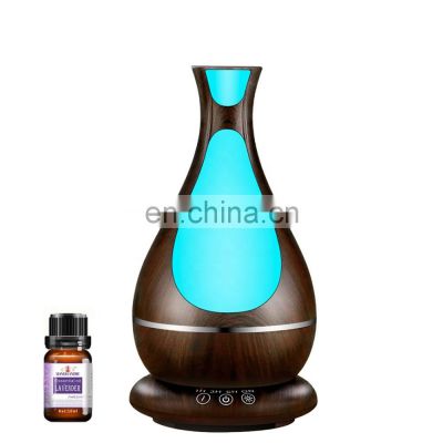 Bowling Ball Shape 400ml Wooden Grain Ultrasonic 7 Color LED Essential Oils Air Humidifier Aroma Diffuser