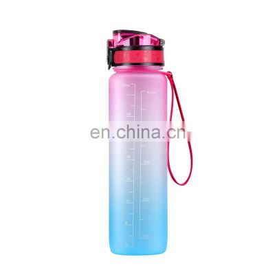 1L motivational fitness sports custom sublimation popular colorful eco-friendly plastic juce bottle