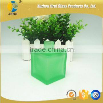Green Painting Square Diffuser Glass Bottle