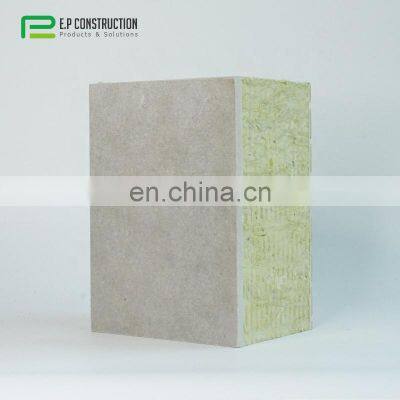 Supplier Price Fiber Board Shed Prefabricated Concrete Rock Wool Cement Composite Sandwich Panels For Exterior Wall Cladding