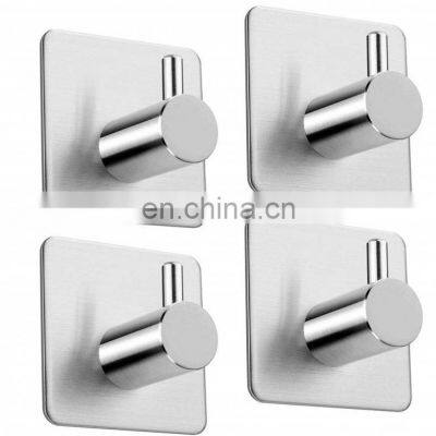 Custom Chromed Stainless Steel Adhesive Hook permanent or removable adhesive hook