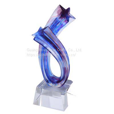 Factory Selling High Quality Anniversary Awards Star Liuli Glazed Trophy for Annual Awards photo-3