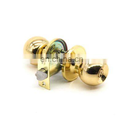 Economic polished brass durable entrance privacy passage tubular door knob lock with lower price