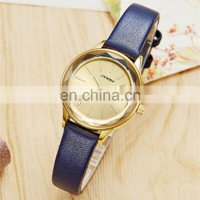 SINOBI Watches Women Wrist Luxury S9763L Leather Band Gold Watch Christmas Gift Handwatch for Mother