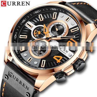 Curren Top Brand Man Watches with Chronograph Sport Waterproof Clock Military Luxury Men's Watch Analog Quartz 8393