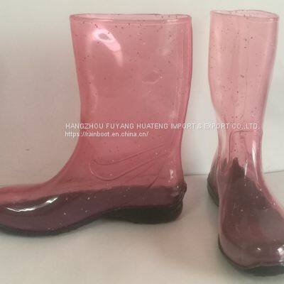 Multicolour Transparent Women Rain Boots,Fashion Transparent Ladies Boots,Colourful Transparent Lady Boots,Female Rain Boot