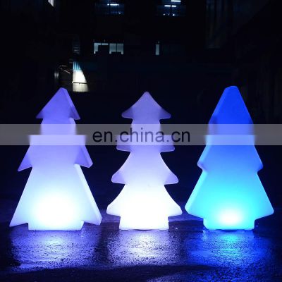 Christmas tree PE /Christmas lights decoration holiday rechargeable PE plastic led tree star snow led decor light