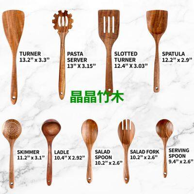 Salad Spoon Production Bamboo Wooden Spoon Set Wholesale photo-2