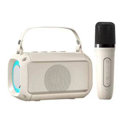 Mini Karaoke Speaker with Mic Bluetooth Speaker with Microphone Dual Mic Karaoke set home speaker