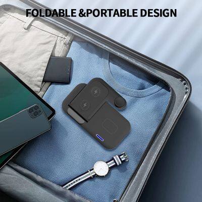 Desktop 3-in-1 Foldable Wireless Charger 15W Fast Charging Suitable for Apple Watch Earphones Wireless Charging Station