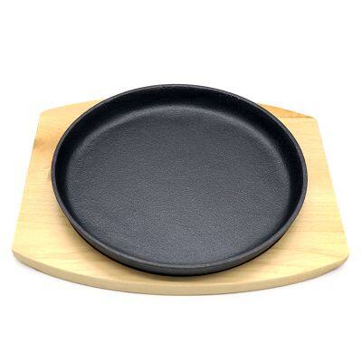 Factory Direct Cast Iron Baking Plate Round Steak Western Food Teppanyaki Rice Gas Induction Cooker Commercial Teppanyaki