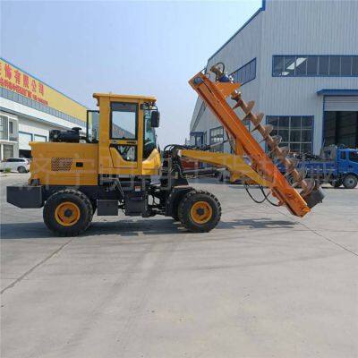 Small Forklift Pile Driver, Pole Installation Pilot Hole Machine, 3-meter Residential Foundation Drilling Machine