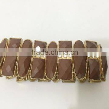 FASHION EPOXY STONE CRYSTAL STONE ELASTIC BRACELET