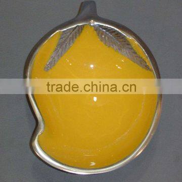 Cast Aluminium Coloured Mango Serving Bowl