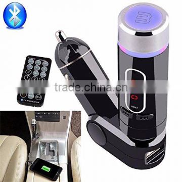 Wireless Bluetooth FM Transmitter Handsfree Car Kit/Adapter with USB Port/Car Charger, Micro SD Card for Cellphones Power Chargi