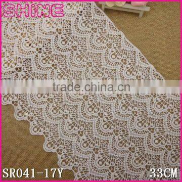 Fine Quality 33cm Wide Milk Fibric Embroidery Water Soluble Soft Laces