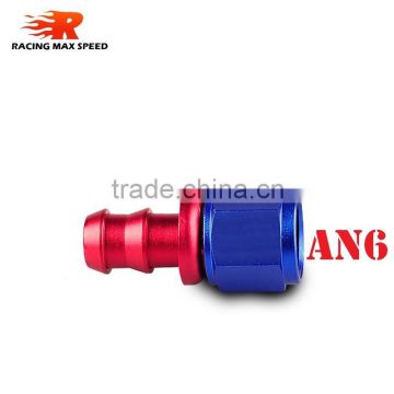 Aluminum oil cooler hose fitting Straight push on fitting hose end blue and red 10-001-06