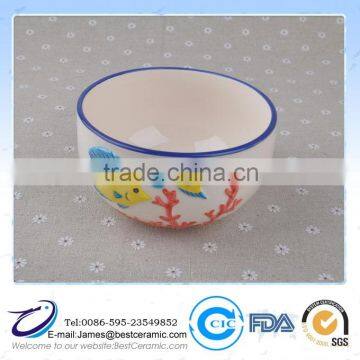 hand painting colour Ceramic Bowl sea style