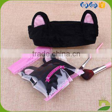 cat ear design microfiber black cleansing bandeau