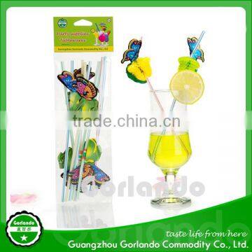 Modern Hot Sell Fancy Butterfly Plastic Drinking Straw photo-5