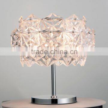 diamond cutting glass chrome finish table lamp