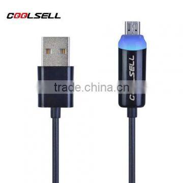 colored micro usb serial cable with led light