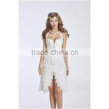 White Short Women Gothic Corset Dress For Evening Party Clubwear Dress