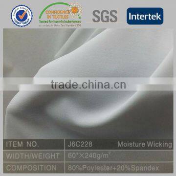 80Polyester 20spandex material fabric for sportswear